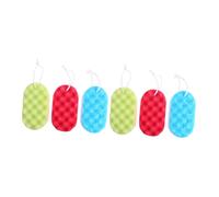 FOMIYES 6pcs Double Sided Bath Shower Sponges for Adults Lightweight Body Scrubbers with Hanging Rope Portable Exfoliating Cleaning Tool for Home and Travel Random Color