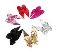 FOMIYES 6pcs Elegant Bow Hair Clips with Long Ribbon Tails Sturdy Spring Metal Barrettes in Gold Silver Red Black Pink Rose Red for Women Stylish French Bowknot Accessories for Parties