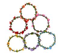 FOMIYES 6Pcs Floral Leaf Wreath Headband for Women Elegant Flower Crown Hair Accessories for Bridal Wedding Party Festivals Lightweight Eye Catching Design in Yellow Red Blue Purple Pink