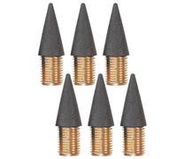 FOMIYES 6Pcs Inkless Pencil Replacement Tips, Screw Thread Design, Everlasting Graphite Pen Heads for Writing and Drawing, Portable Refill for Eternal Inkless Pencils Random Style