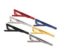 FOMIYES 6Pcs Men Tie Clips Set, Slant Stripe Mirror Finish Necktie Clasp, Metal Suit Tie Bars for Business, Wedding, and Formal Shirt Accessories