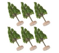 FOMIYES 6pcs Miniature Realistic Simulation Street Trees with Base 3cm Green Landscape Model Trees for Sand Table, Architectural Diorama, Garden and Craft Decoration