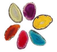 FOMIYES 6pcs Natural Agate Pendants Set Waterdrop Shape Agate Slices for DIY Jewelry Making Craft Home Decor Charms Random Color