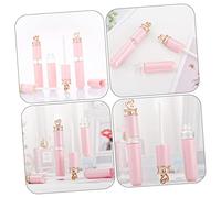 FOMIYES 6Pcs Pink Heart Lip Gloss Tubes Portable Empty Lip Balm Containers with Caps Reusable Lightweight Compact for DIY Lipstick Subpackaging and Travel