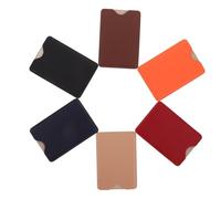 FOMIYES 6pcs RFID Blocking Sleeves Pu Leather Credit Card Protectors with Identity Theft Prevention, 3.54x2.48 Inch Wallet Card Covers for Men and Women, Multi-Color Set for Secure Daily