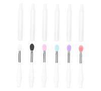 FOMIYES 6Pcs Silicone Lip Makeup Brushes with Soft Heads Portable Lipstick and Lip Mask Applicators Handles for Precise Makeup Application and Easy Cleaning