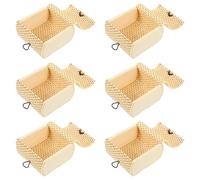 FOMIYES 6pcs Vintage Khaki Plastic Jewelry Storage Boxes Set with Wear-resistant Design, Decorative Treasure Chest Style for Home Use and Dressing Table Organizing
