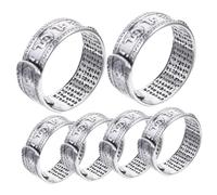 FOMIYES 6pcs Vintage Style Gold Finger Rings for Men Women Smooth Inner Band Comfortable Fit Chinese Feng Shui Amulet Jewelry Gift with Lucky Wealth Protection Design