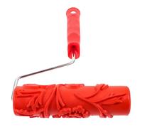 FOMIYES 7-inch Rose Embossed Paint Roller with Handle, Patterned Textured Rubber Paint Roller for Decorative Wall Painting and Artistic Plaster Application