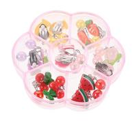 FOMIYES 7 Pairs Clip Earrings Non Pierced Comfortable Fruit Dangle Ear Jewelry for Sensitive Skin Friendly Cherry Watermelon Motifs with Easy Clip Mechanism