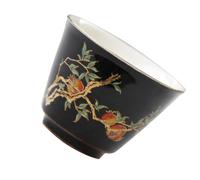 FOMIYES 70ml Ceramic Tea Cup Black Small Water Cup Afternoon Tea Mug Porcelain Mug for Home Restaurant Hotel Use