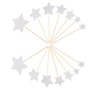 FOMIYES 70pcs Silver Glitter Cupcake Toppers Set for Birthday Celebration, Disposable Wood and Paper Dessert DIY Cake Decoration Toppers, Party Cupcake Picks
