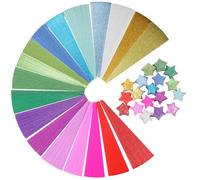 FOMIYES 720 Sheets Glitter Origami Paper Strips for Frosted Star Craft Paper with 18 Glitter Colors DIY Handcraft for Art Projects and Decorations