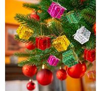 FOMIYES 72Pcs Mini Present Christmas Decorations, Tiny Gift Box Ornaments, Foam Gift Box Hangings for Christmas Tree Pendant Decoration Party Favors Indoor Outdoor Hanging Pendant Holiday Decor