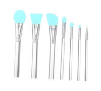FOMIYES 7Pcs Makeup Brush Silicone Facial Mask Brush Set with Acrylic Handle Easy to Carry Will Not Scratch Your Face for Women Home Use