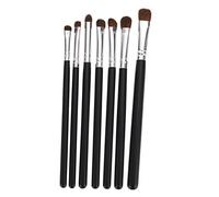 FOMIYES 7pcs Premium Eye Makeup Brush Set for Women Soft Natural Hair Eyeshadow Brushes with Black Handles and Silver Ferrules Portable Lightweight Design for Daily Eye Makeup