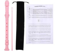 FOMIYES 8-hole Soprano Recorder for Beginners and Teens, Pink Musical Flute Set with Cleaning Rod, English Manual, and Black Storage Bag, School Wind Instrument for Adults and Students