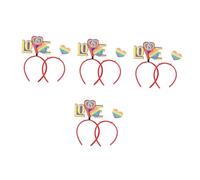 FOMIYES 8 pcs Rainbow Heart Headband Non Woven Durable Hair Accessories for Wedding Birthday Party Decorations Comfortable Fit