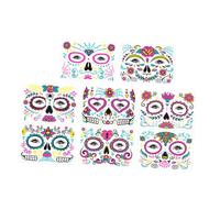FOMIYES 8 Sheets Glow Dark Halloween Temporary Face for Day Dead Costume Party Fluorescent Neon Stickers Safe for Skin for Masquerade and Carnival Events