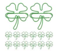 FOMIYES 80pcs Cute Metal Four-Leaf Paperclip Clover Shaped Clips for Office School Document Crafts Lucky Leaf Paperclips for St Patrick's Day Party Favors