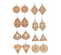 FOMIYES 8pairs Bohemian Wooden Drop Earrings African Jewelry Ethnic Earrings for Women Natural