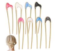 FOMIYES 8pcs French Hair Pins Metal Clip for Women Decorative Bun Pins Elegant u Shape Hair Forks Vintage Style