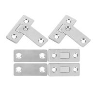 FOMIYES 8pcs Invisible Magnetic Door Catch Push-Pull Sliding Cabinet Door Latch Strong Double Magnets Silver for Closet Cupboard Magnetic Closures Industrial Hardware