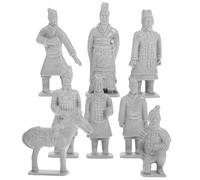 FOMIYES 8pcs Miniature Terracotta Warriors Figurines Set, Pvc Ancient Qin Dynasty Collectible Tabletop Soldiers for Home Decor and Fairy Garden Accessories
