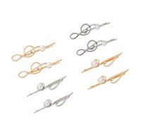 FOMIYES 8pcs Sparkly Alloy Imitation Pearl Musical Note Hairpins Women Barrette Clip Girls Hairpin Women Hair Snap Clips