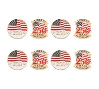 FOMIYES 8pcs Usa Anniversary Brooch Pins Patriotic American Flag Lapel Pin Badge for Independence Day Veterans Day Men and Women National Flag Jewelry