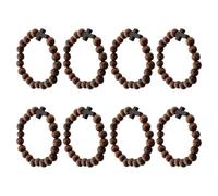 FOMIYES 8pcs Wooden Bead Cross Bracelet with Lasting Shine, Handmade round Beads Stretch Wristband, Faith-inspired Design for Travel and Confirmation Gifts, Suitable for Men and Women