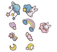 FOMIYES 9pcs Cute Embroidered Iron-on Clothing Patches DIY Applique Set for Jackets Hats Jeans Cartoon Animal Repair Decorations