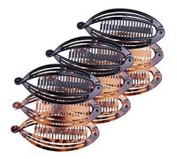 FOMIYES 9pcs Fish Shape Banana Hair Clips for Thick Curly Hair Large Glossy Tortoise Shell Double Comb for Women