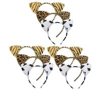 FOMIYES 9pcs Leopard Print Cat Ear Headband Animal Ear Headband Adorable for Party Cosplay Spa Leopard Pattern Hair Band