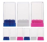 FOMIYES 9pcs Nail Drill Bits Container: 7 Holes Plastic Storage Case Manicure Supplies - Dustproof Storage Box For Grinding Heads - Organizer Box For Nail Drill Bits