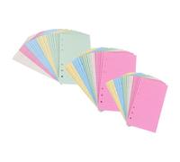 FOMIYES A5 A6 Six-ring Planner Binder Refill Paper Set, 3 Books Loose Leaf Notebook Refill with Lined and Blank Sheets for Office and School Organizers