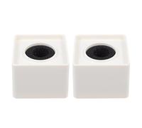 FOMIYES Abs Microphone Logo Station 2pcs White Square Mic Flag Stand Professional Interview Microphone Protector for Reporters Compatible