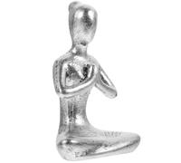 FOMIYES Abstract Silver Resin Thinker Statue Home Décor Ornament for Yoga Studio Living Room Desktop Art Sculpture