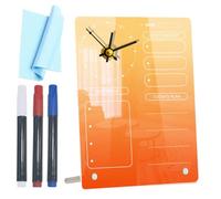 FOMIYES Acrylic Desk Whiteboard Planner with Clock, Dry Erase Memo Board for Daily Schedule and to-do List, Tabletop Office Organizer Without Batteries