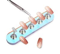 FOMIYES Acrylic Nail Stand Set 10 Mini Press-on Nail Holders Oval Silver Design Portable Display for Diy Enthusiasts
