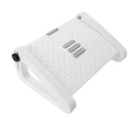 FOMIYES Adjustable Anti-Skid Foot Rest with Massage Rollers, Thickened White Plastic Footstool for Home and Office Use, Small Non-Slip Step Stool for Under Desk Comfort