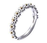 FOMIYES Adjustable Daisy Ring for Women Fashionable Copper Flower Jewelry Durable Stylish Floral Band Comfortable Fit Ladies Dress Accessory Elegant Costume Stackable Ring