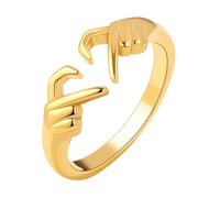 FOMIYES Adjustable Open Finger Ring Alloy Hug Ring for Women Heart Shaped Symbolizing Love and Friendship Durable Wedding Jewelry Anniversary and Festival