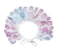 FOMIYES Adjustable Purple Lace Heart Puppy Collar with Bow, Medium Size Pet Accessory for Outdoor Cats and Dogs, Wear-resistant Spring Floral Pattern Dog Collar