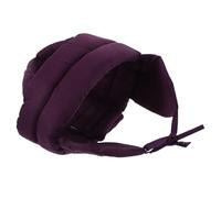 FOMIYES Adjustable Soft Padded Safety Helmet for Elderly Adults with Ear Protection, Anti-fall Protective Headgear Cap in Purple Cotton, Senior Safety Helmet for Fall Prevention