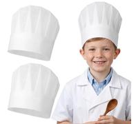 FOMIYES Adjustable White Chef Hats 20PCS Kitchen Chef Caps Hat for Kids Elastic Cotton Cooking Cap for Cooking Baking Party School Home