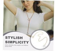 FOMIYES Adjustable Y-shaped Star and Moon Pendant Necklace for Women and Golden Metal Celestial Charm Jewelry Slimming Neckline Enhancer Suitable for Parties and Rock Performances