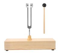 FOMIYES Aluminum Alloy 128hz Tuning Fork with Wooden Voice Box and Hammer Mallet, Healing Meditation Tool for Sound Therapy and Vibrational Energy Balance