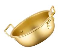 FOMIYES Aluminum Alloy Korean Style Rice Bowl with Double Handles 13.5cm Large Food Bowl for Cooking and Serving Noodles, Soup, and Rice in Home and Restaurant Use