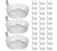FOMIYES Aluminum Weigh Boats with Handle 50Pcs Disposable Lab Trays for Mixing Liquid and Powder Samples Convenient Quick Cleanup